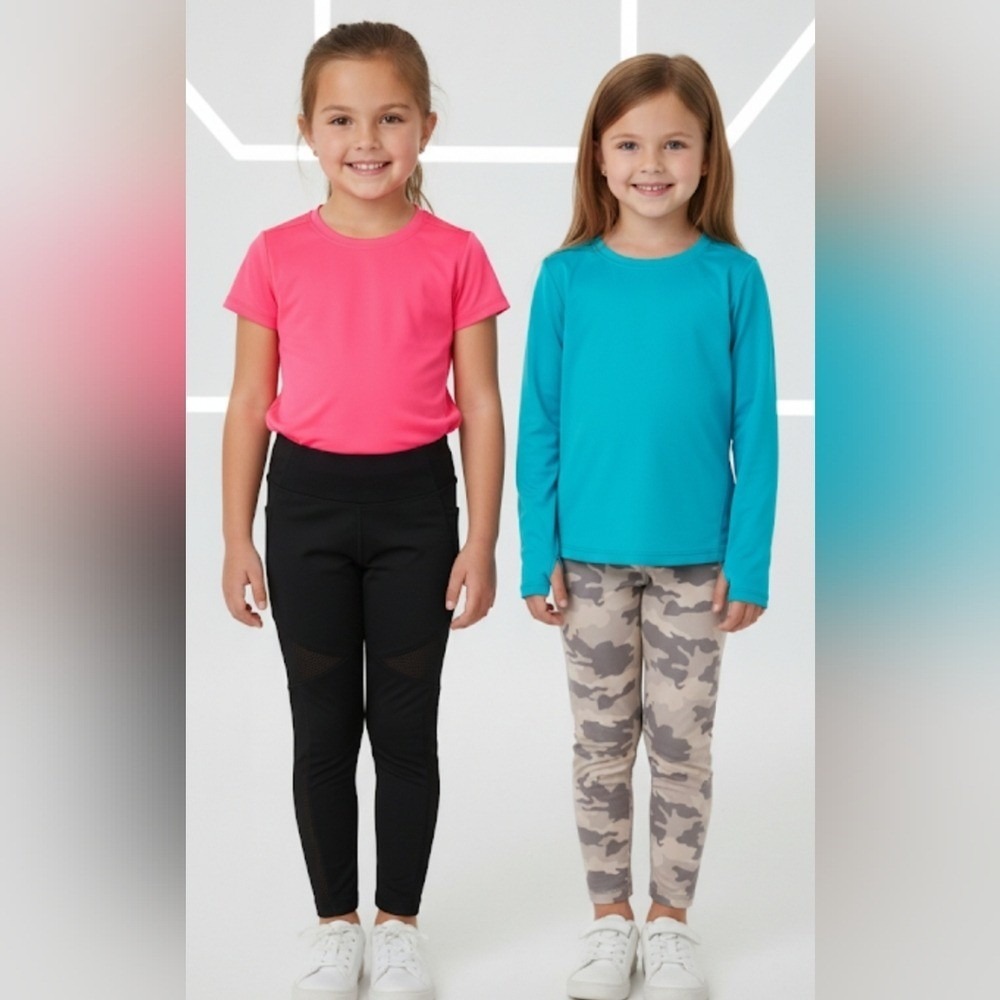 Member's Mark 2 pack‎ girls active leggings camo and black. Sz 7/8 34704